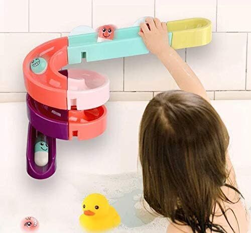 24pcs DIY Orbit Pathway Water Game with Duckling Bath Toy, for Toddlers