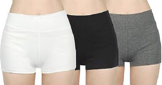 Women's Yoga Gym Shorts White, Grey, Black 3Pack Workout Running Cycling Sports