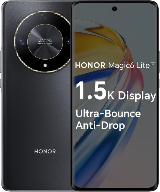 Honor Magic6 Lite Midnight Black 256GB 5G Unlocked & SIM Free Smartphone