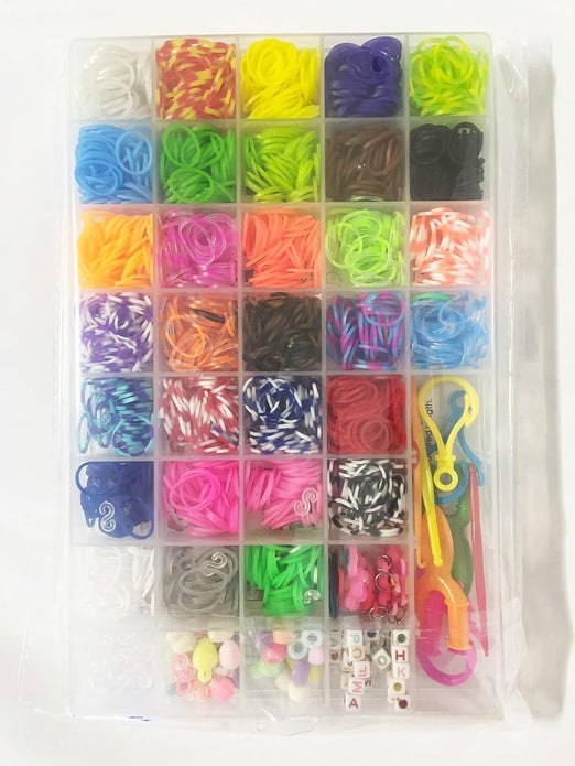 Loom Bands Kit Rubber Bands Kit for GirlsBoys 31 Colors with Clips Charms Beads 