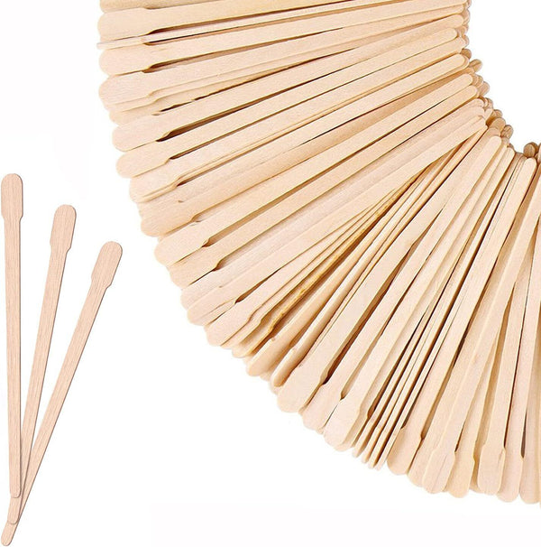 Mibly Wooden Wax Sticks 2x200 - Small Applicator for Hair Removal