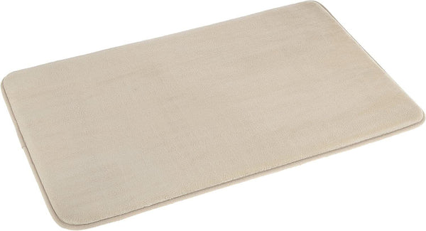 Amazon Basics Memory Foam Bathmat, 46 x 71cm, Solid Beige, Machine Washable