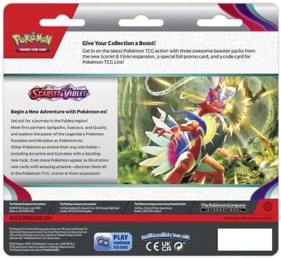 Pok mon TCG - Scarlet and Purple - Blister Pack of 3 Arcanin & Dondozo Boosters