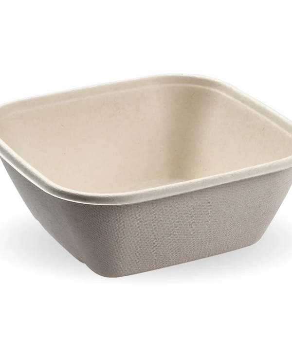 Bagasse Square Container x 300, 750 ml, Compostable- Hot/ Cold Products