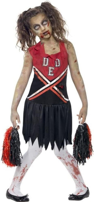 Zombie Cheerleader Costume Medium 7-9yrs Halloween Fancy Dress 130-143cm