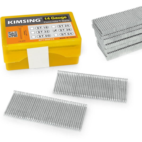 KIMSING ST38 Concrete Nails 14 Gauge 38mm Galvanized 800PCS