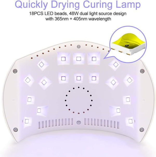 NAILGIRLS, Portable Gel UV LED Nail Lamp, 48W LED UV Nail Lamp for Gel Nails