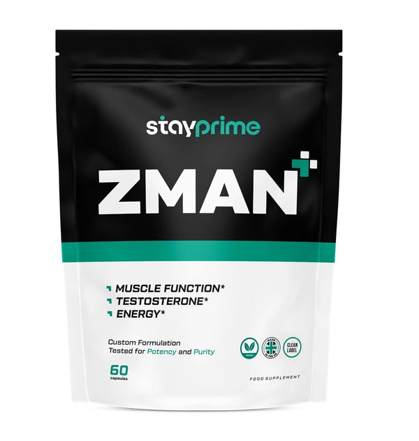 ZMA ZMAN+StayPrime 5-in-1 Supplement Zinc Magnesium Vit D B6 Boron BBE 07/26