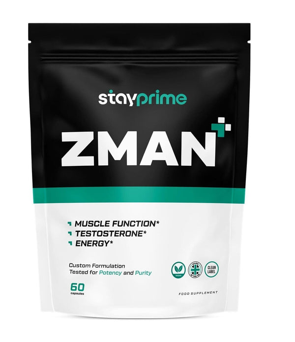 ZMA ZMAN+StayPrime 5-in-1 Supplement Zinc Magnesium Vit D B6 Boron BBE 07/26