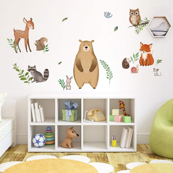 Woodland Animals Wall Decals � Bear Fox Deer Nursery & Kids Room Decor