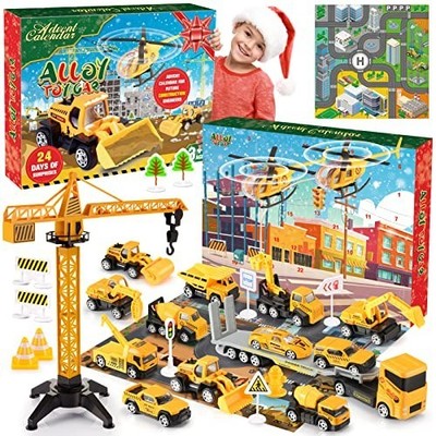 EUTOYZ Advent Calendar 2023 Kids Toy Cars Construction Vehicles Xmas Gift Set