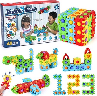 Bubble Blocks Toys For 3+ Silicone Puzzle Games Educational Kids Toys