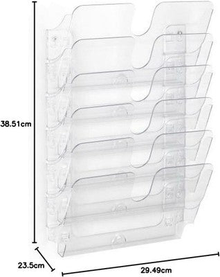Durable FLEXIPLUS 6 x A4 Landscape Literature Holder Transparent Wall Mounted