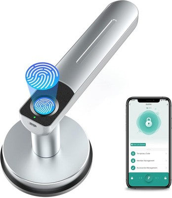Smart Fingerprint Door Lock Silver APP Control Handle