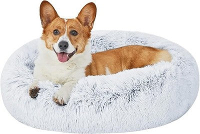 ANWA Calming Donut Dog Bed 24in Machine Washable for Medium Large Dogs