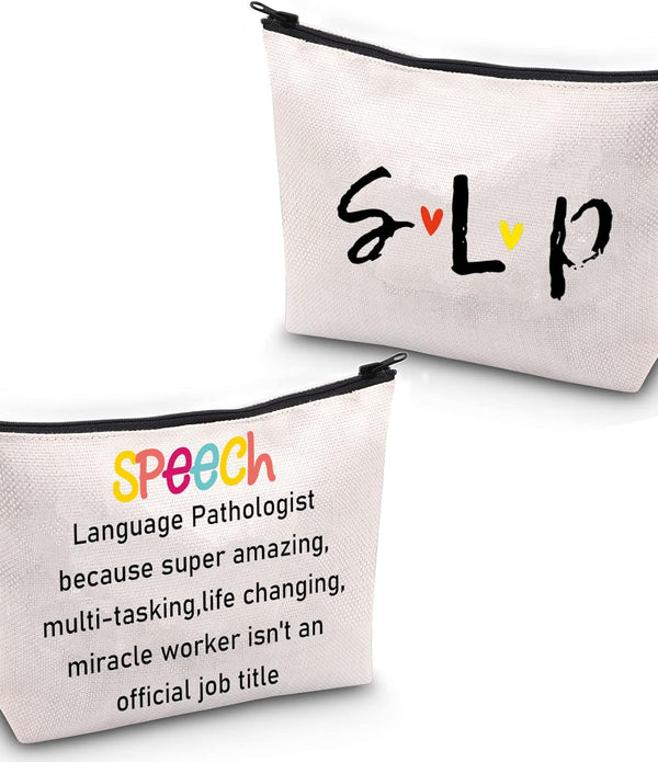 Speech Language Pathologist Makeup Bag - SLP Speech Therapist Gifts Cosmetic Bag - Rebx.co.uk