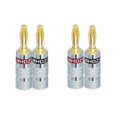 Hhdzi Speaker Cable Banana Plug 2 Pairs 4 Pcs