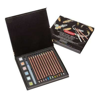 Derwent Brand New Metallic Mixed Media Set (19 pieces) Professional Quality, N01