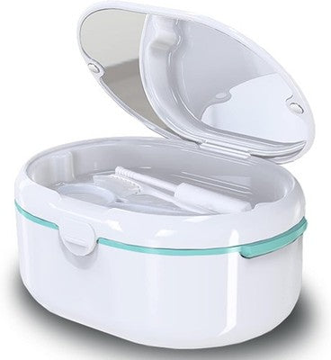 Dentures Case Denture Bath Cup Box Double Layer Dry And Wet Separation