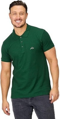 Killer Whale Men's Cotton Polo Shirt Green Bottle Large
