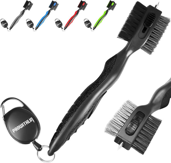 prowithlin 2-in-1 Golf Club Cleaner & Brush, 2ft, Black