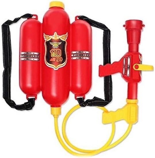 Firefighter Backpack Water Gun Toys Large amount of water Long range Red Summer Fun - Rebx.co.uk