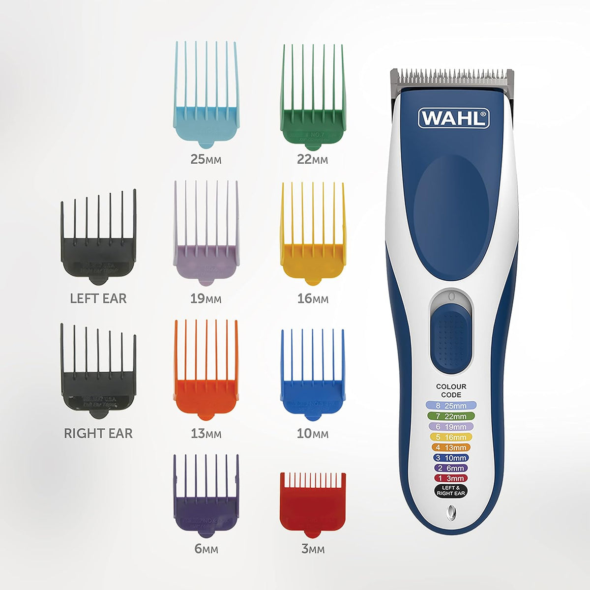 Wahl Colour Pro Cordless Clipper, Hair Clippers for Men, Men’s Head Shaver, Colour Coded Guide Combs, Clippers for Family Hair Cuts, Easy Home Haircutting