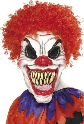 Smiffys Scary Clown Mask - White & Red Foam Latex, Halloween Fancy Dress