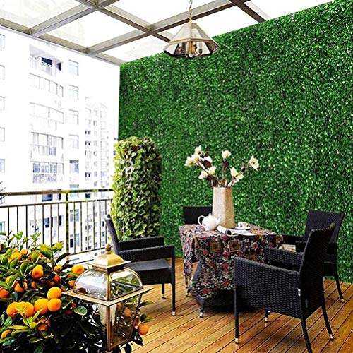 Artificial Hedge Panels 40 x 60cm Faux Ivy Leaf Roll Privacy Screening Green - view 7