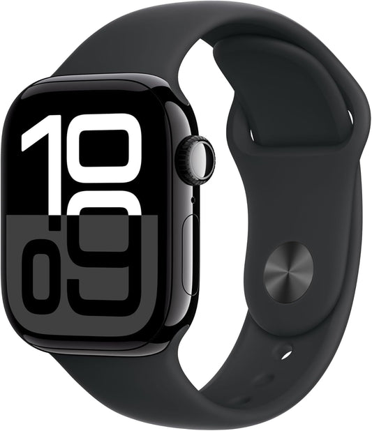 Apple Watch Series 10 (GPS, 42mm) Jet Black Aluminium Case + Black Strap