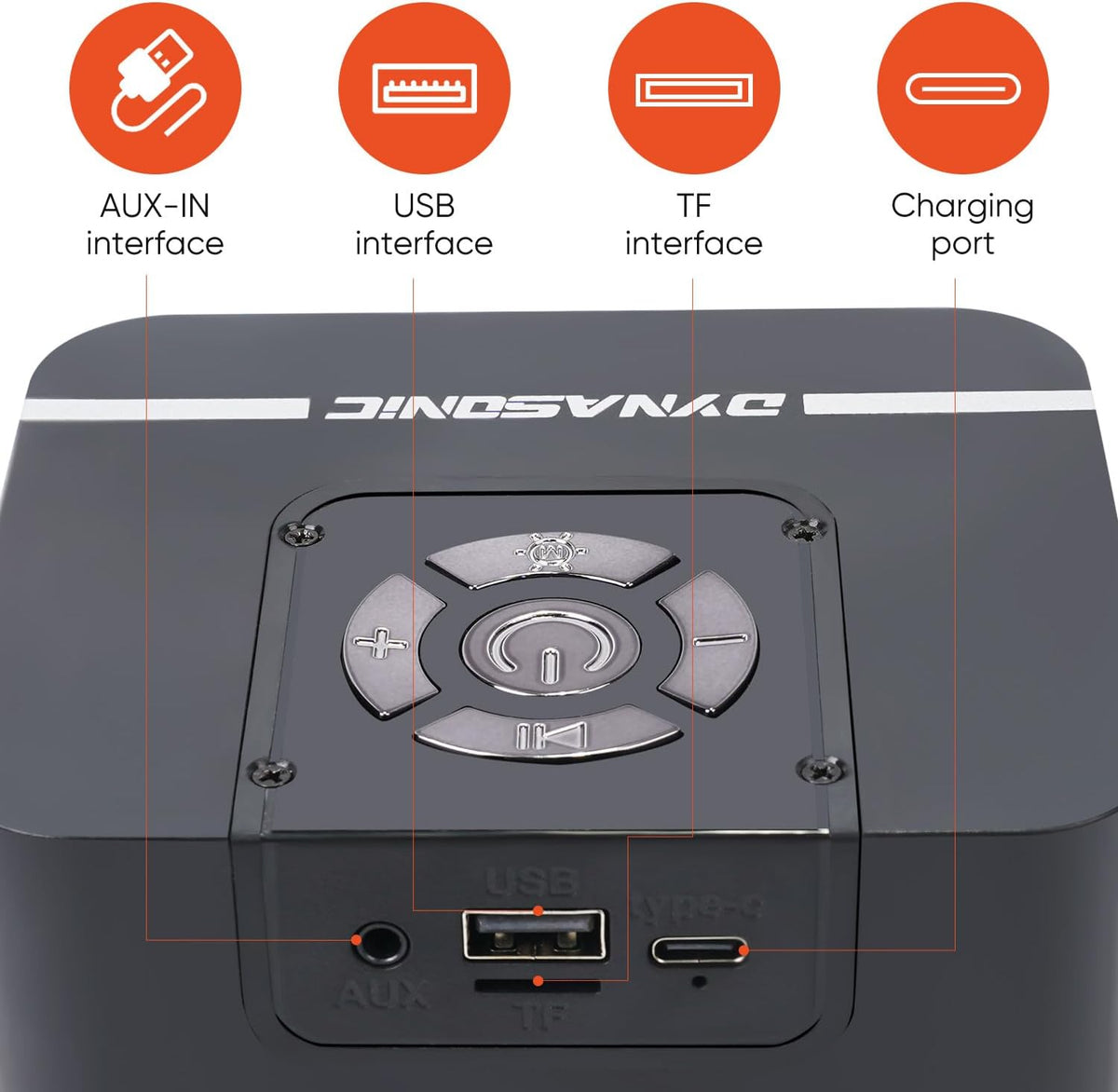 DYNASONIC B52 Kids Karaoke Machine Bluetooth Speaker 2 Microphones Black