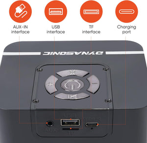 DYNASONIC B52 Kids Karaoke Machine Bluetooth Speaker 2 Microphones Black