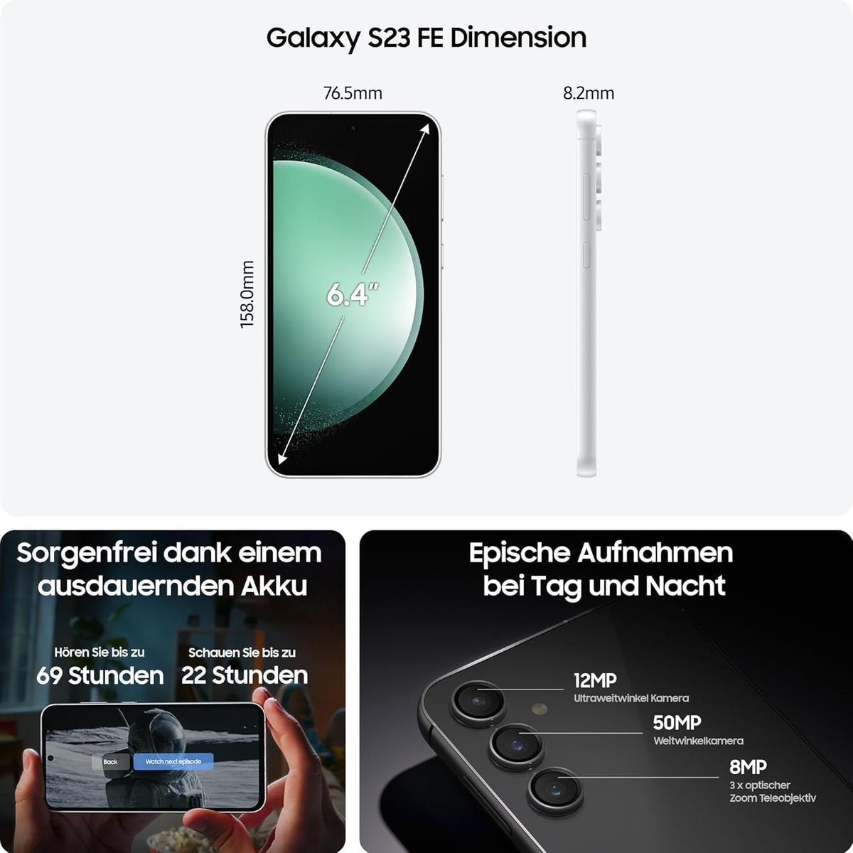 Samsung Galaxy S23 FE 128GB Graphite Unlocked & SIM Free Smartphone