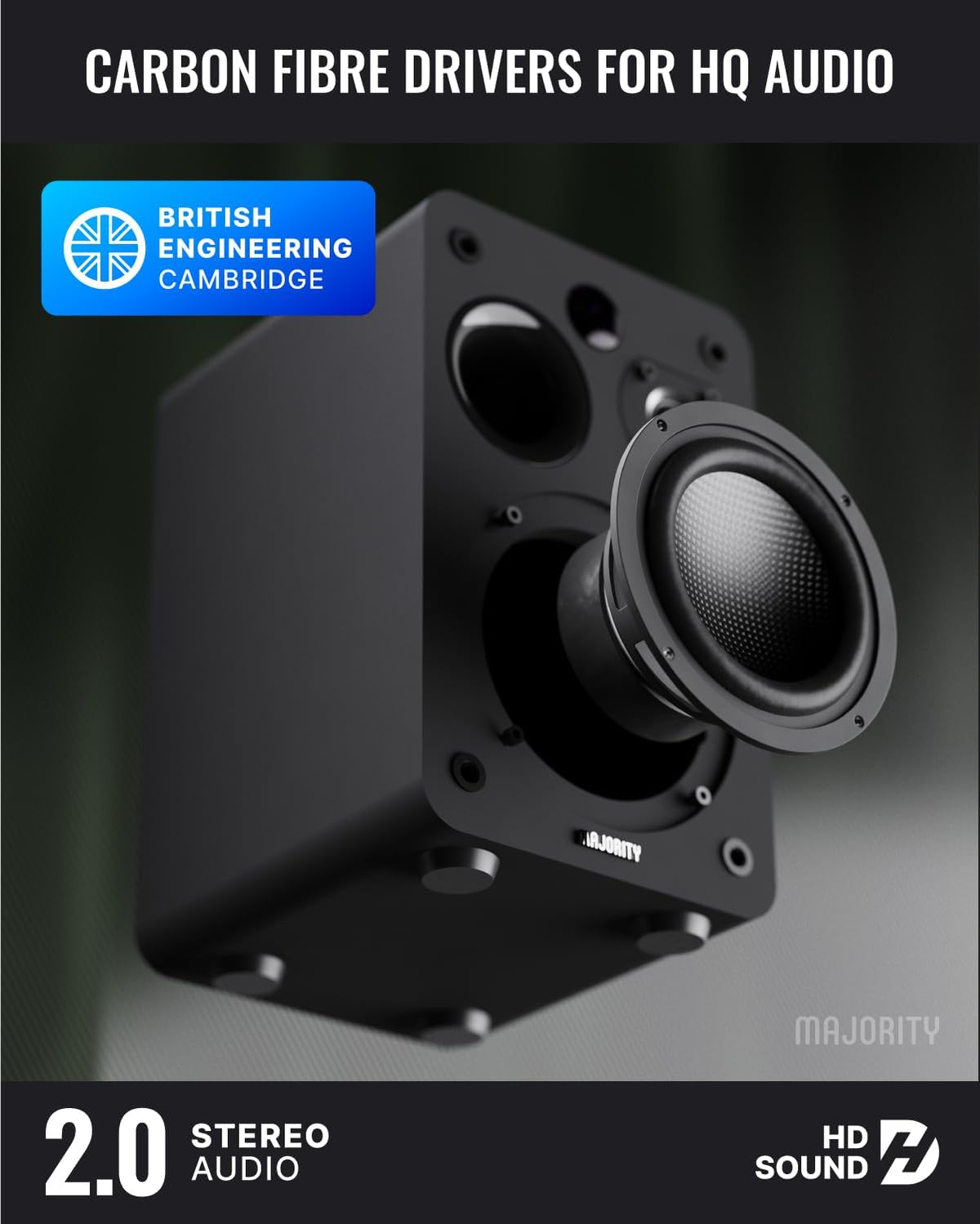 Majority D70X Active Bluetooth Bookshelf Speakers