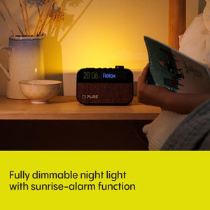 Pure MOMENT DAB+ Alarm Clock Radio with Bluetooth, Black