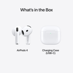 Apple AirPods 4 Wireless Bluetooth Earbuds, Spatial Audio, USB-C Charging Case