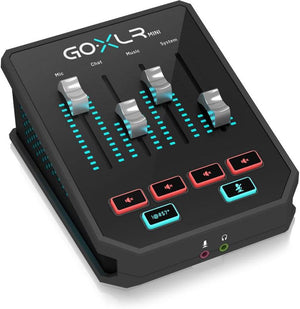 TC Helicon GoXLR MINI USB Audio Interface & Mixer, 4 Faders, MIDAS Preamp, XLR