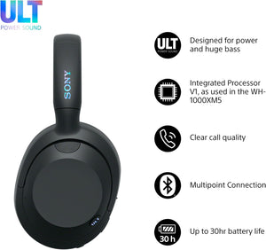 Sony ULT Wear Wireless Bluetooth Noise-Cancelling Over-Ear Headphones Black