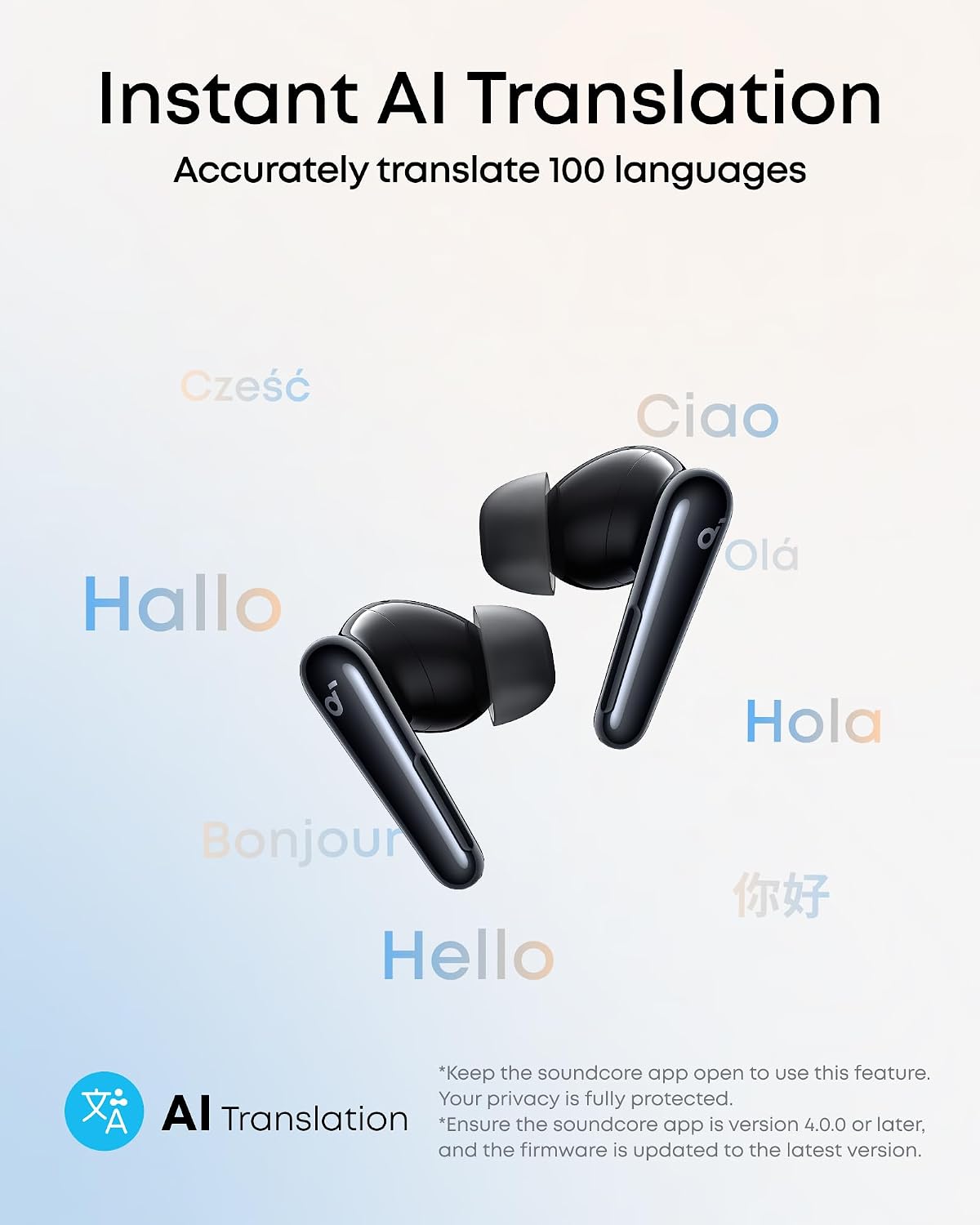 Soundcore Liberty 4 Pro Wireless Bluetooth Noise Cancelling Black Earbuds - view 4