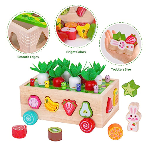 Toddlers Montessori Wooden Shape Sorting Toy Age 2 3 4 Years Learning Game - view 3