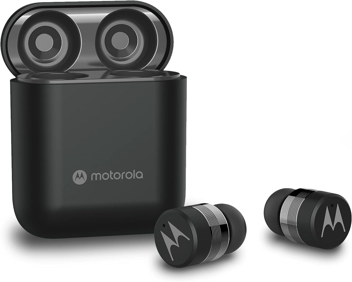 Motorola Moto Buds 120 Black Wireless Bluetooth Earbuds IPX5 Mic & Case