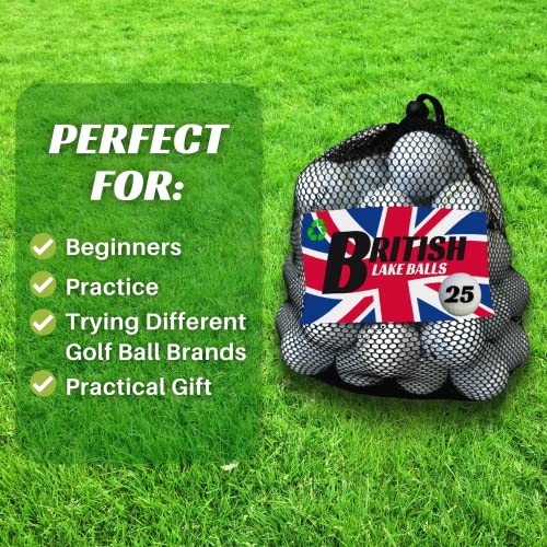 British Lake Balls 25 Pack Recycled Washed Assorted Golf Balls Storage Bag - view 4