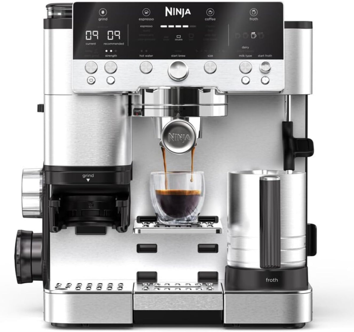 Ninja Luxe Cafe Premier ES601UK Bean to Cup Coffee Machine - Silver & Black