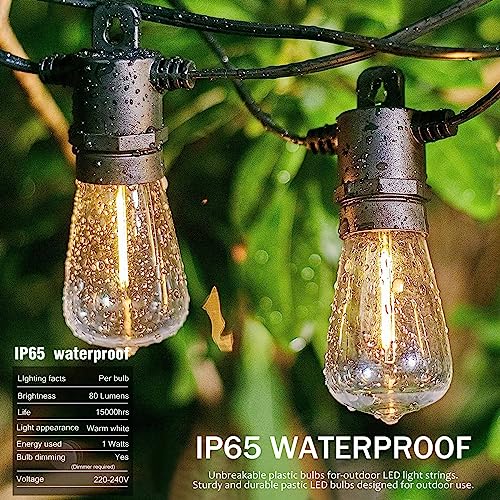 Festoon Lights Outdoor 30m 100ft IP65 32 LED 2700K Bulbs 4m Extension Cable - view 4