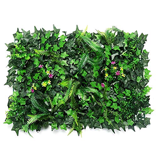Artificial Hedge Panels 40 x 60cm Faux Ivy Leaf Roll Privacy Screening Green - view 1
