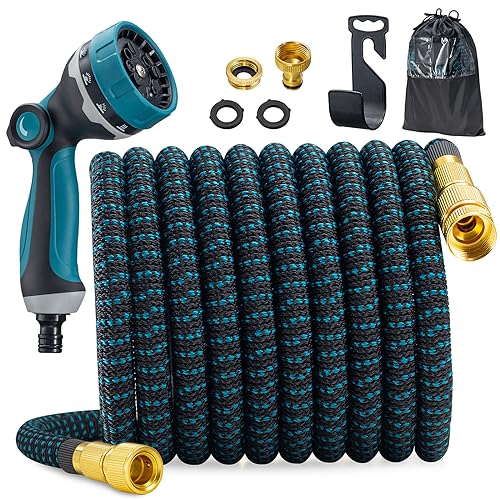 JUNEBOW 50ft Expandable Garden Hose, 10 Function Nozzle