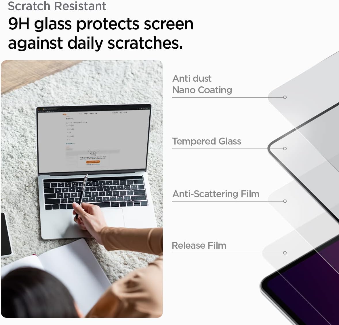 Spigen GlasTR Slim Screen Protector for MacBook Pro 14-inch