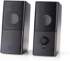 Nedis 18W 2.0 Gaming PC Speakers USB 3.5mm Stereo Volume Control Black