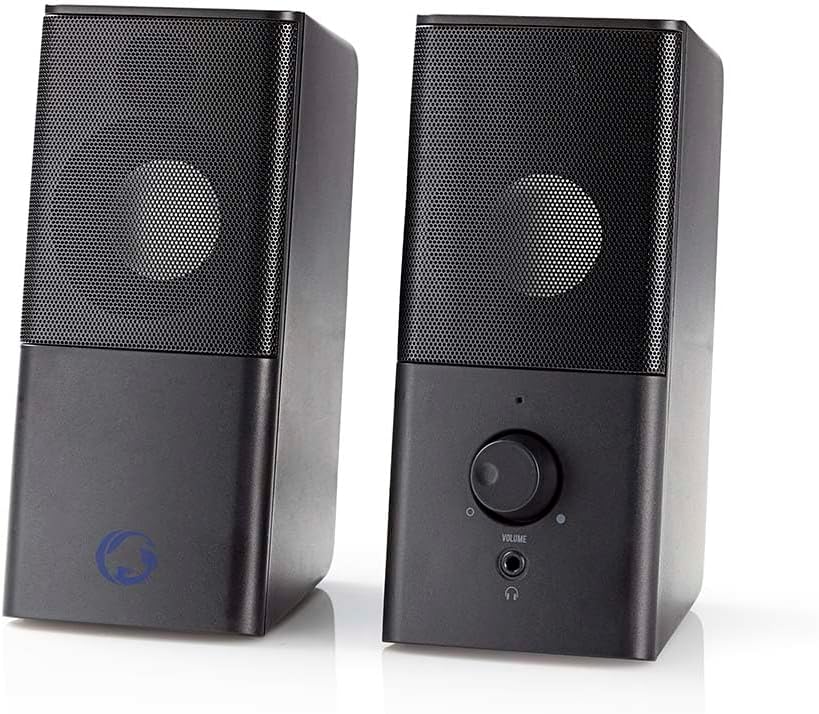 Nedis 18W 2.0 Gaming PC Speakers USB 3.5mm Stereo Volume Control Black