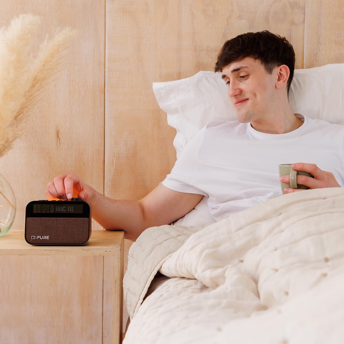Pure MOMENT DAB+ Alarm Clock Radio with Bluetooth, Black